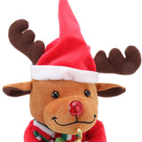 Electric Music Christmas Toy Doll 8 Songs Continuous Play Dancing Singing Glowing Swinging Plush Toy for Kids Adults Christmas Elk