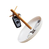 Round Table Storage Tray with Shelf Smooth Surface Easy Clean Desk Organizer for Living Room Bedroom White