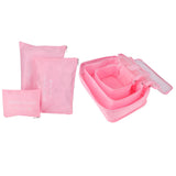6Pcs/Set Storage Bag Clothing Sorting Bag Luggage Suitcase Packing Organizer for TravellingPink