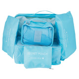 6Pcs/Set Storage Bag Clothing Sorting Bag Luggage Suitcase Packing Organizer for TravellingBlue