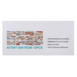 12Pcs PVC Tile Sticker Waterproof Self Adhesive Bathroom Kitchen Living Room Decor Floor Decal(KIT047 )