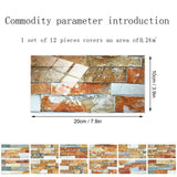12Pcs PVC Tile Sticker Waterproof Self Adhesive Bathroom Kitchen Living Room Decor Floor Decal(KIT047 )