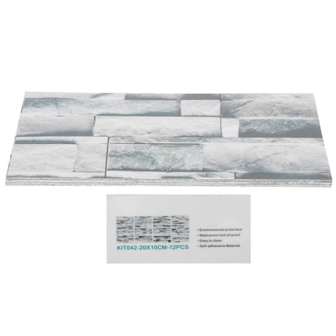 12Pcs PVC Tile Sticker Waterproof Self Adhesive Bathroom Kitchen Living Room Decor Floor Decal(KIT042 ) In Australia - Darrahopens