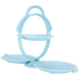 Fruit Tray Portable MultiLayer Folding Plate Modern Living Room Table Fruit Storage Basket(Blue )
