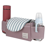 Baby Stroller Hanging Bag Organizer Universal Cup Holder Storage Bag Strollers AccessoryGreen Stripe