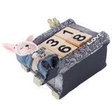 Cartoon Wood House Shaped Calendar Table Calendar for Living Room Crafts Decoration