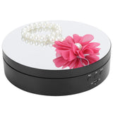 3 Speeds Electric Rotating Display Stand 360 Degree Turntable Jewelry Holder USB ChargingBlack