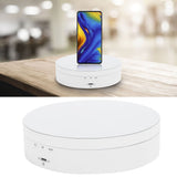 3 Speeds Electric Rotating Display Stand 360 Degree Turntable Jewelry Holder USB ChargingWhite