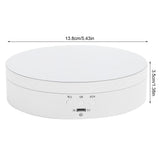 3 Speeds Electric Rotating Display Stand 360 Degree Turntable Jewelry Holder USB ChargingWhite