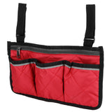 Multifunctional Wheelchair Side Hanging Bag Office Chair Storage Bag Armrest Pouch OrganizerWine Red