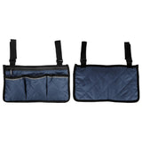 Multifunctional Wheelchair Side Hanging Bag Office Chair Storage Bag Armrest Pouch OrganizerNavy Blue