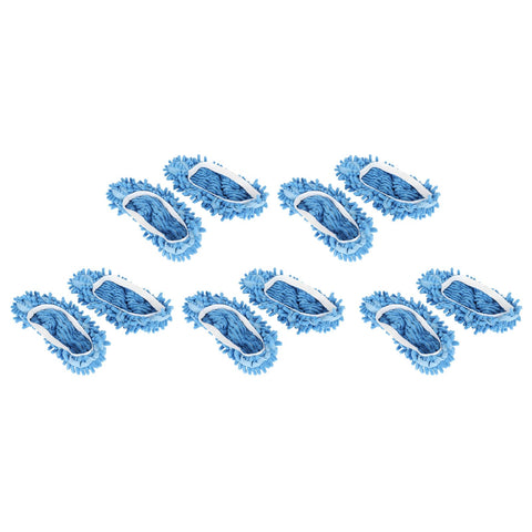 10Pcs Chenille Mop Slippers Multifunction Floor Cleaning Shoes Dust Cleaner AccessoryBlue