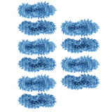 10Pcs Chenille Mop Slippers Multifunction Floor Cleaning Shoes Dust Cleaner AccessoryBlue
