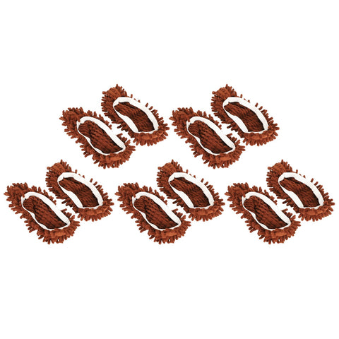 10Pcs Chenille Mop Slippers Multifunction Floor Cleaning Shoes Dust Cleaner AccessoryBrown In Australia - Darrahopens