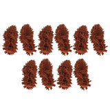 10Pcs Chenille Mop Slippers Multifunction Floor Cleaning Shoes Dust Cleaner AccessoryBrown