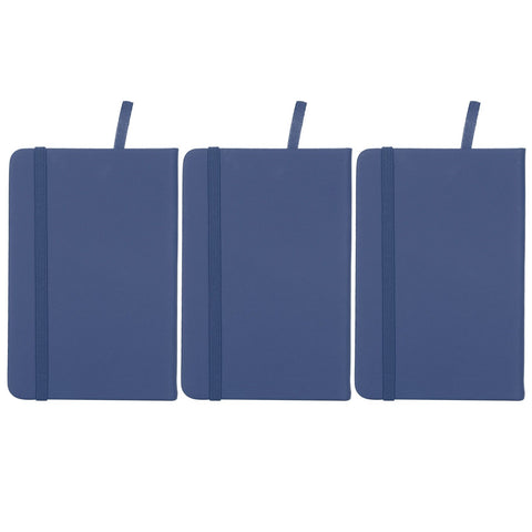 3Pcs PU A6 Business Notepad Hardcover Strap Notebook Diary Stationery Office School SuppliesBlue In Australia - Darrahopens