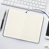 3Pcs PU A6 Business Notepad Hardcover Strap Notebook Diary Stationery Office School SuppliesBlue