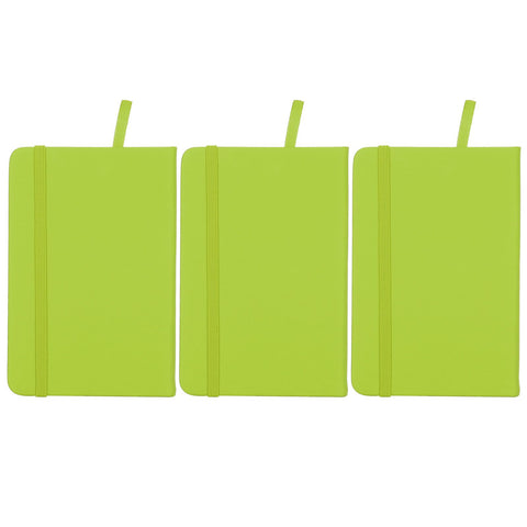 3Pcs PU A6 Business Notepad Hardcover Strap Notebook Diary Stationery Office School SuppliesGreen
