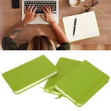 3Pcs PU A6 Business Notepad Hardcover Strap Notebook Diary Stationery Office School SuppliesGreen