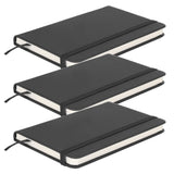 3Pcs PU A6 Business Notepad Hardcover Strap Notebook Diary Stationery Office School SuppliesBlack In Australia - Darrahopens