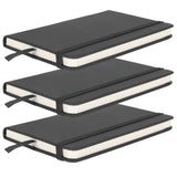 3Pcs PU A6 Business Notepad Hardcover Strap Notebook Diary Stationery Office School SuppliesBlack