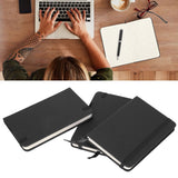 3Pcs PU A6 Business Notepad Hardcover Strap Notebook Diary Stationery Office School SuppliesBlack