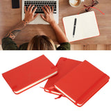 3Pcs PU A6 Business Notepad Hardcover Strap Notebook Diary Stationery Office School SuppliesRed
