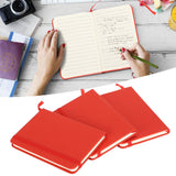 3Pcs PU A6 Business Notepad Hardcover Strap Notebook Diary Stationery Office School SuppliesRed
