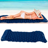 Camping Sleeping Pad Mat Foot Press Inflatable Cushion Mattress for Tent Hiking TravelPurplish Blue