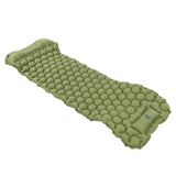 Camping Sleeping Pad Mat Foot Press Inflatable Cushion Mattress for Tent Hiking TravelMilitary Green
