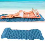 Camping Sleeping Pad Mat Foot Press Inflatable Cushion Mattress for Tent Hiking TravelPeacock Blue