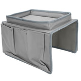 4 Pockets Sofa Armrest TV Remote Control Organizer Armchair Couch Bag with Cup Holder TrayGray In Australia - Darrahopens