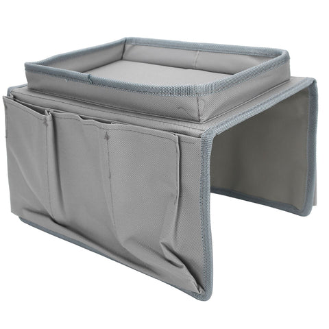 4 Pockets Sofa Armrest TV Remote Control Organizer Armchair Couch Bag with Cup Holder TrayGray In Australia - Darrahopens