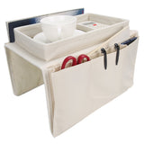 4 Pockets Sofa Armrest TV Remote Control Organizer Armchair Couch Bag with Cup Holder TrayBeige