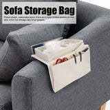 4 Pockets Sofa Armrest TV Remote Control Organizer Armchair Couch Bag with Cup Holder TrayBeige