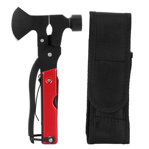 15In1 Axe Hammer MultiFunctional Camping Survival Screwdrivers Pliers Bottle Opener(Red ) In Australia - Darrahopens