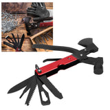 15In1 Axe Hammer MultiFunctional Camping Survival Screwdrivers Pliers Bottle Opener(Red )