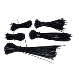 5Packs Cable Ties Zip Wraps Set Disposable Nylon Wire Cord Strap Fastener Fastening OrganizerBlack