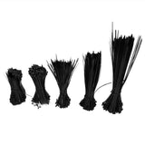 5Packs Cable Ties Zip Wraps Set Disposable Nylon Wire Cord Strap Fastener Fastening OrganizerBlack