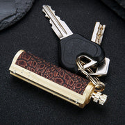 Cigarette Lighter Matchstick Kerosene Lighter Waterproof Lighter Outdoor Vintage Key ChainGolden Brown