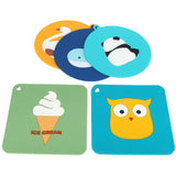 5PCS Silicone Placemat Cute Cartoon Animals Coaster Heat Resistant Table Mats for Home Kitchen In Australia - Darrahopens