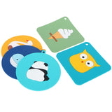5PCS Silicone Placemat Cute Cartoon Animals Coaster Heat Resistant Table Mats for Home Kitchen In Australia - Darrahopens
