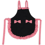 Bowknot Apron Multifunctional Cooking Oil‑Proof Waterproof Antifouling Apron for KitchenBlack + Pink In Australia - Darrahopens