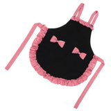 Bowknot Apron Multifunctional Cooking Oil‑Proof Waterproof Antifouling Apron for KitchenBlack + Pink In Australia - Darrahopens