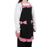 Bowknot Apron Multifunctional Cooking Oil‑Proof Waterproof Antifouling Apron for KitchenBlack + Pink In Australia - Darrahopens