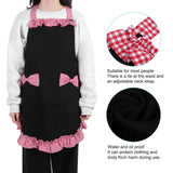 Bowknot Apron Multifunctional Cooking Oil‑Proof Waterproof Antifouling Apron for KitchenBlack + Pink