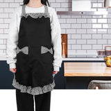 Bowknot Apron Multifunctional Cooking Oil‑Proof Waterproof Antifouling Apron for KitchenBlack