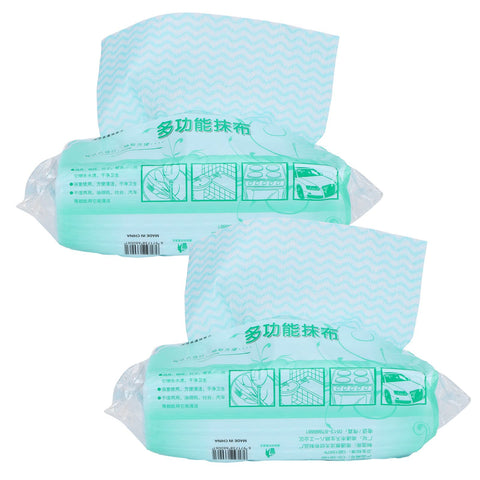 2Packs Disposable NonWoven Rag Washing Dish Towel Kitchen Cleaning Cloth Wiping Rag(Green ) In Australia - Darrahopens