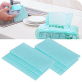 2Packs Disposable NonWoven Rag Washing Dish Towel Kitchen Cleaning Cloth Wiping Rag(Green )
