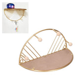 Display Shelf Storage Rack with Clothes Hanger Hook for Home Living Room Entryway GoldS